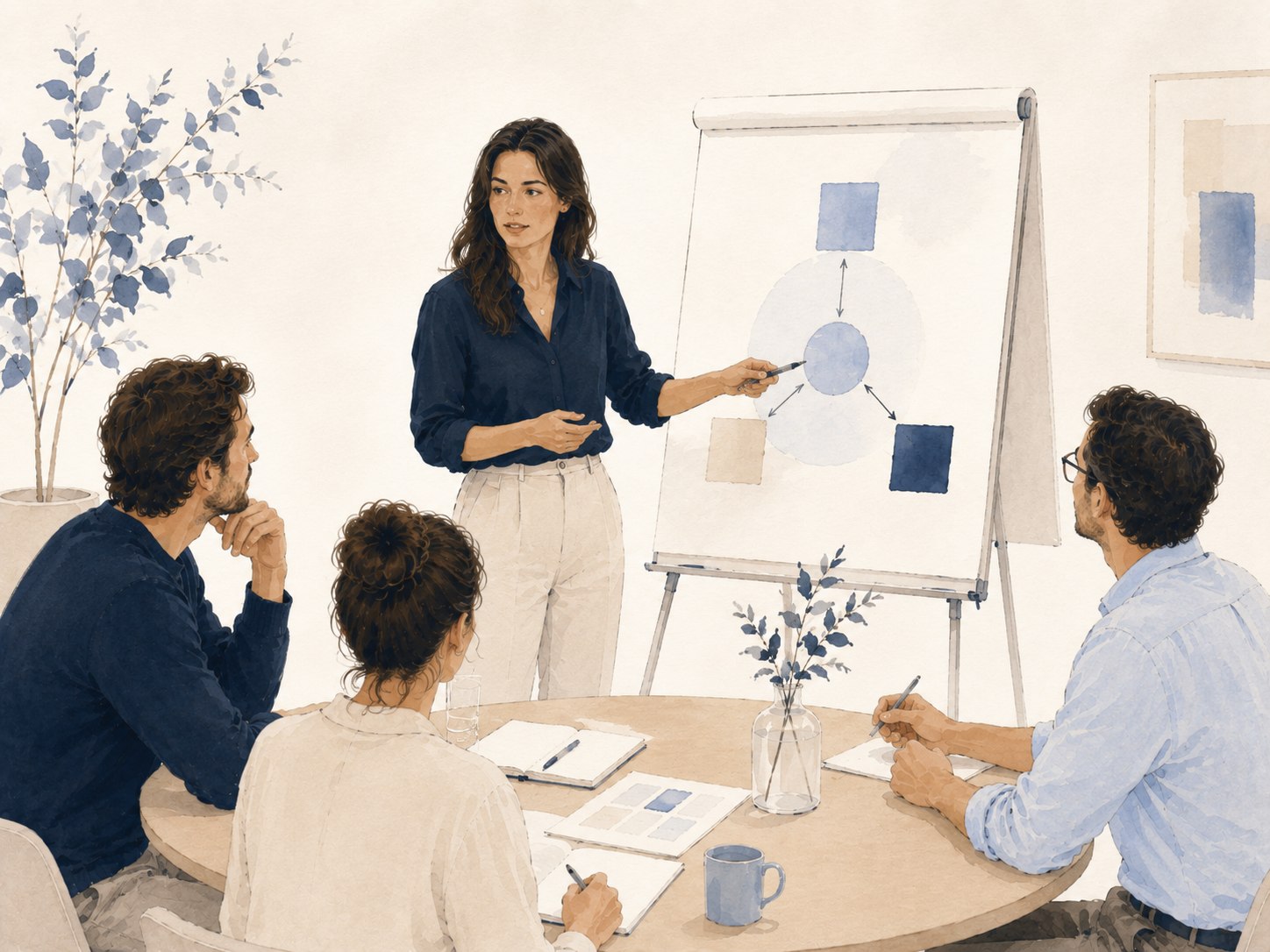 Samen leren tijdens een training